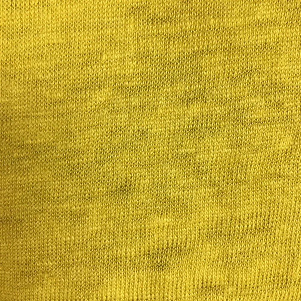 Chicos 100% Linen Yellow Top‎ XL Size 3 Fringe Trim  Boho Bright Summer Vacation